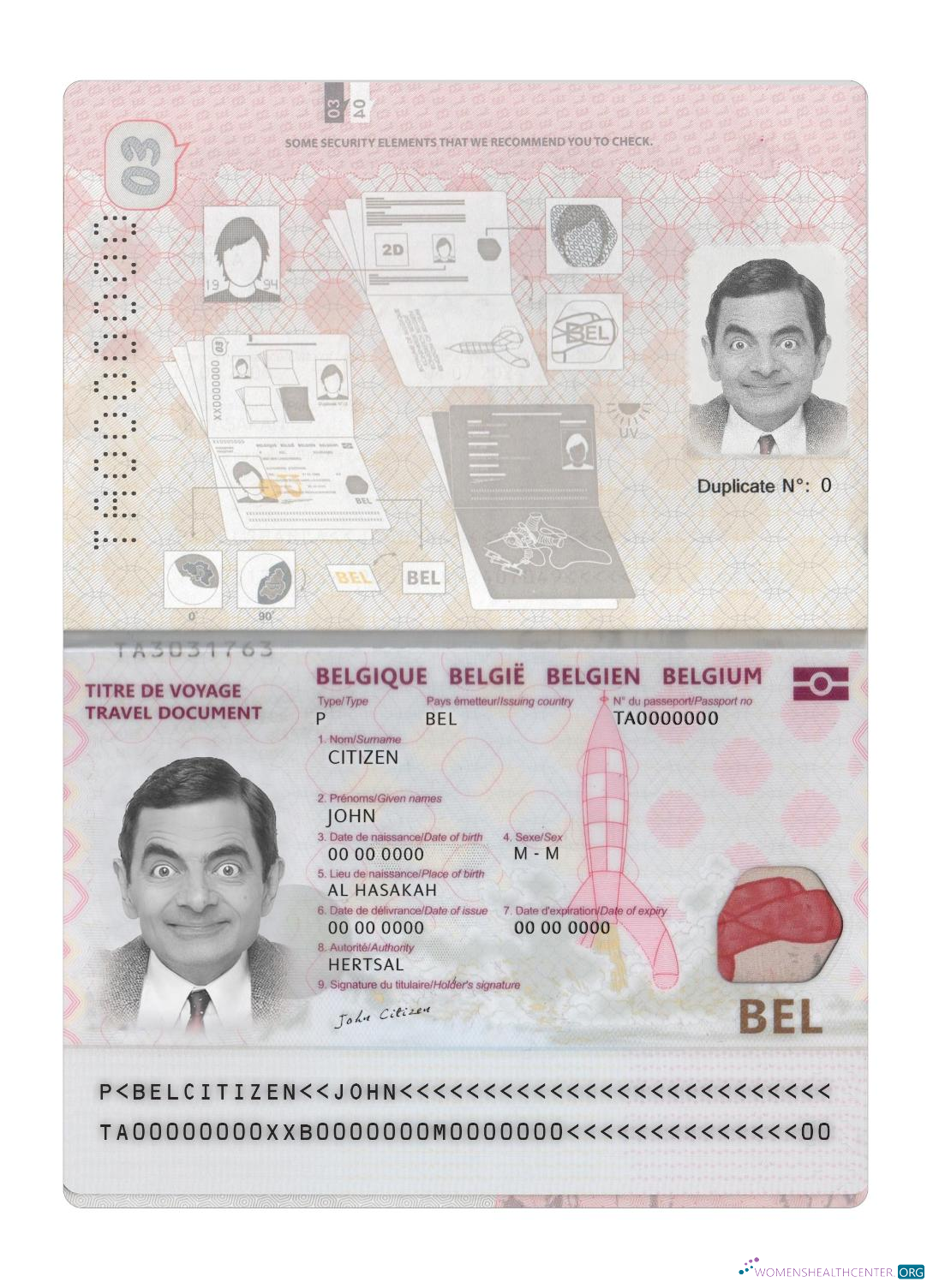 Download Belgium passport 2022 present Photoshop template